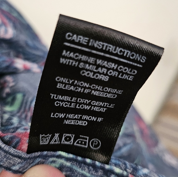 Demin & Flower Men's Blue Slim Fit Tropical Floral size XL. - Picture 11 of 13